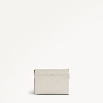 Dukes Place Leather Small Card Holder in Chalk  - 113376