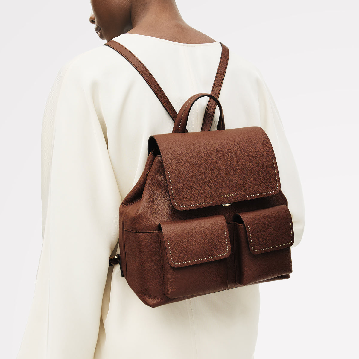 Burton Way Medium Flapover Backpack Cognac - 113395