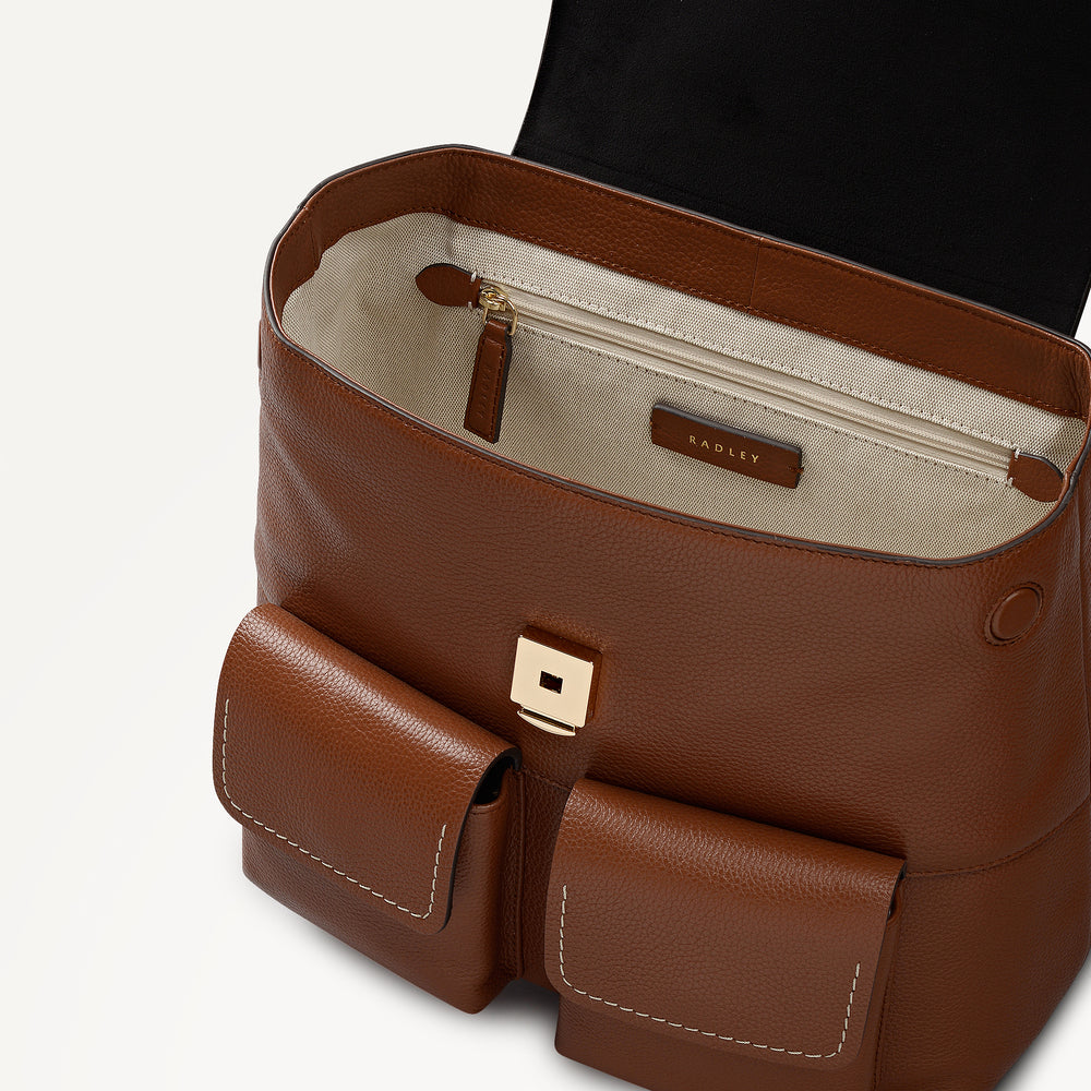 burton leather backpack Cognac Medium Flapover Backpack | Burton Way SS26