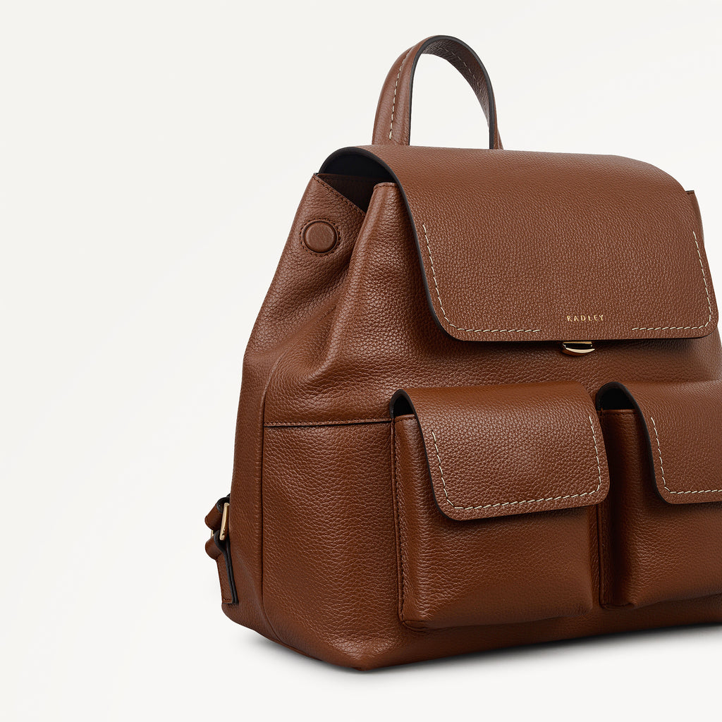 Burton Way Medium Flapover Backpack Cognac - 113395