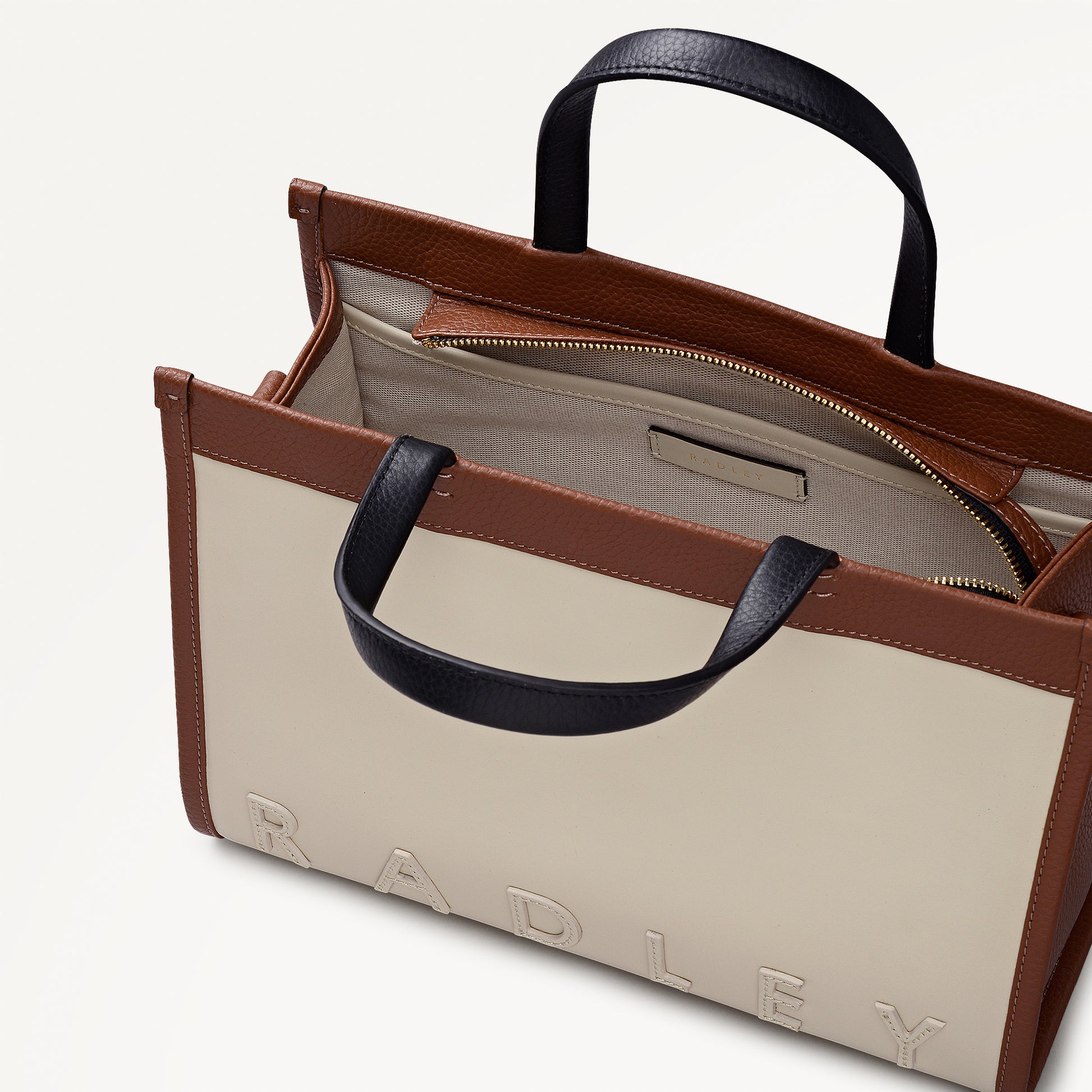 Alba Place - Colourblock Small Ziptop Grab Salt - 113404