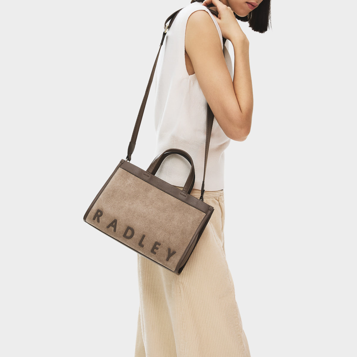 Alba Place - Suede Small Ziptop Grab Coffee - 113405