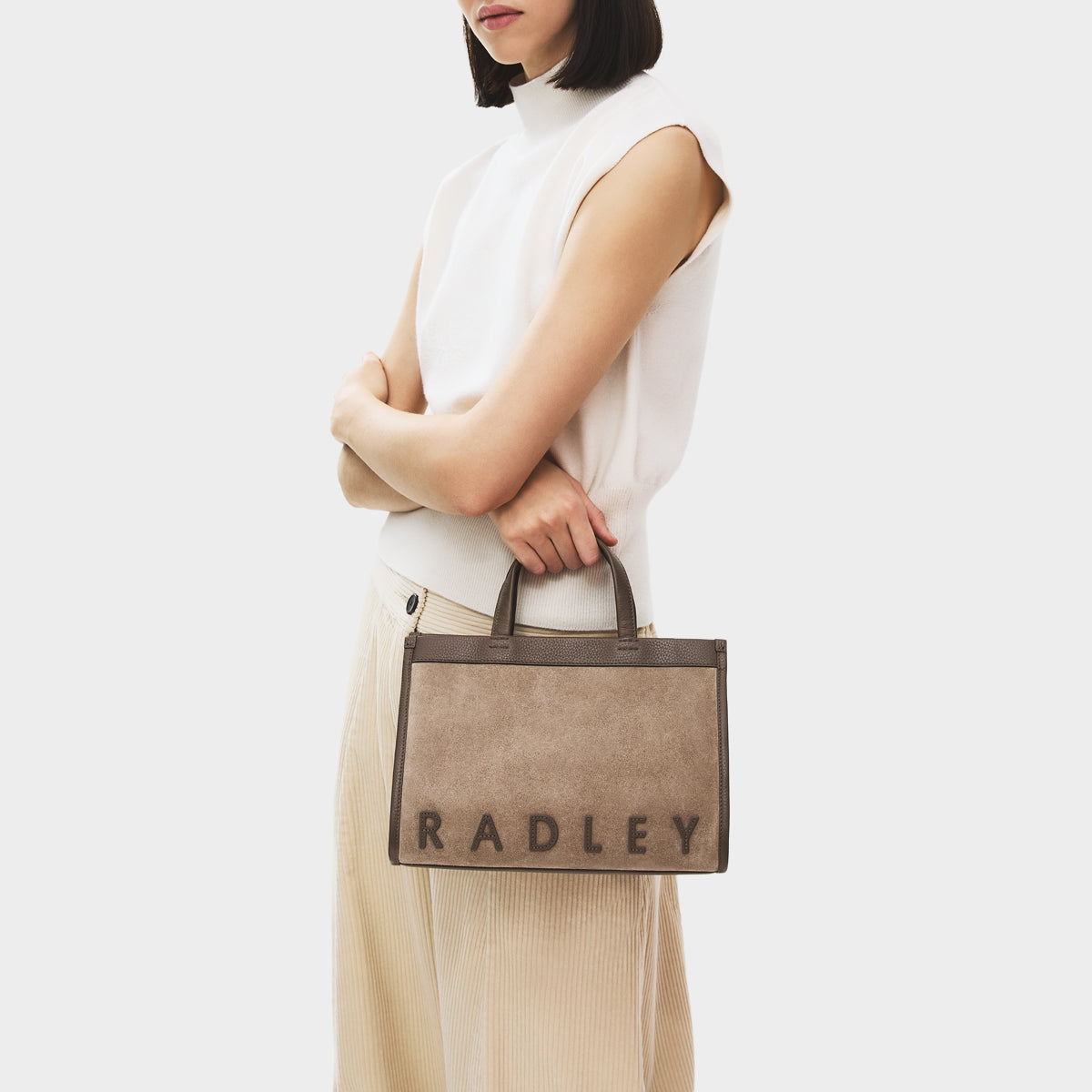 Alba Place - Suede Small Ziptop Grab Coffee - 113405