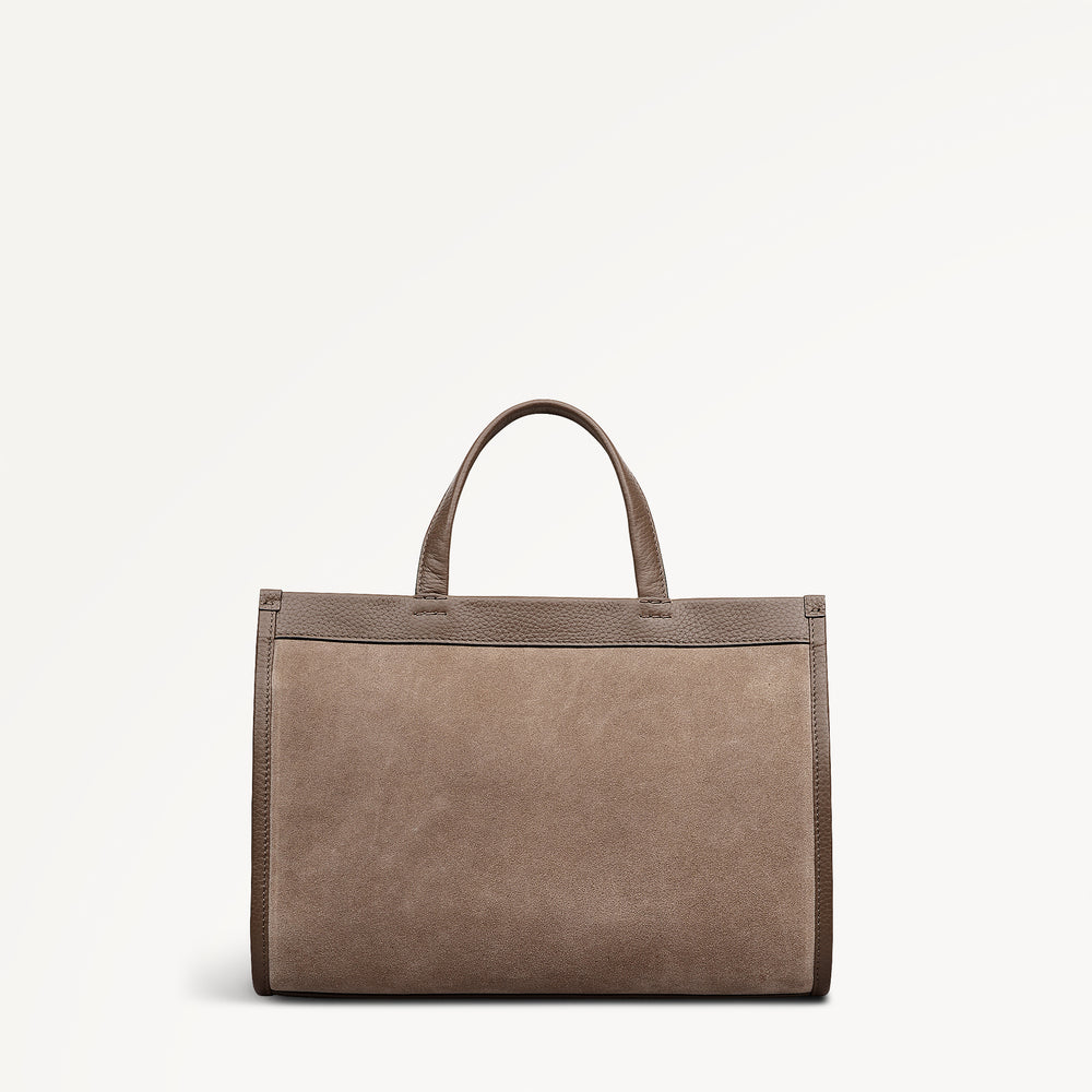 Alba Place - Suede Small Ziptop Grab Coffee - 113405