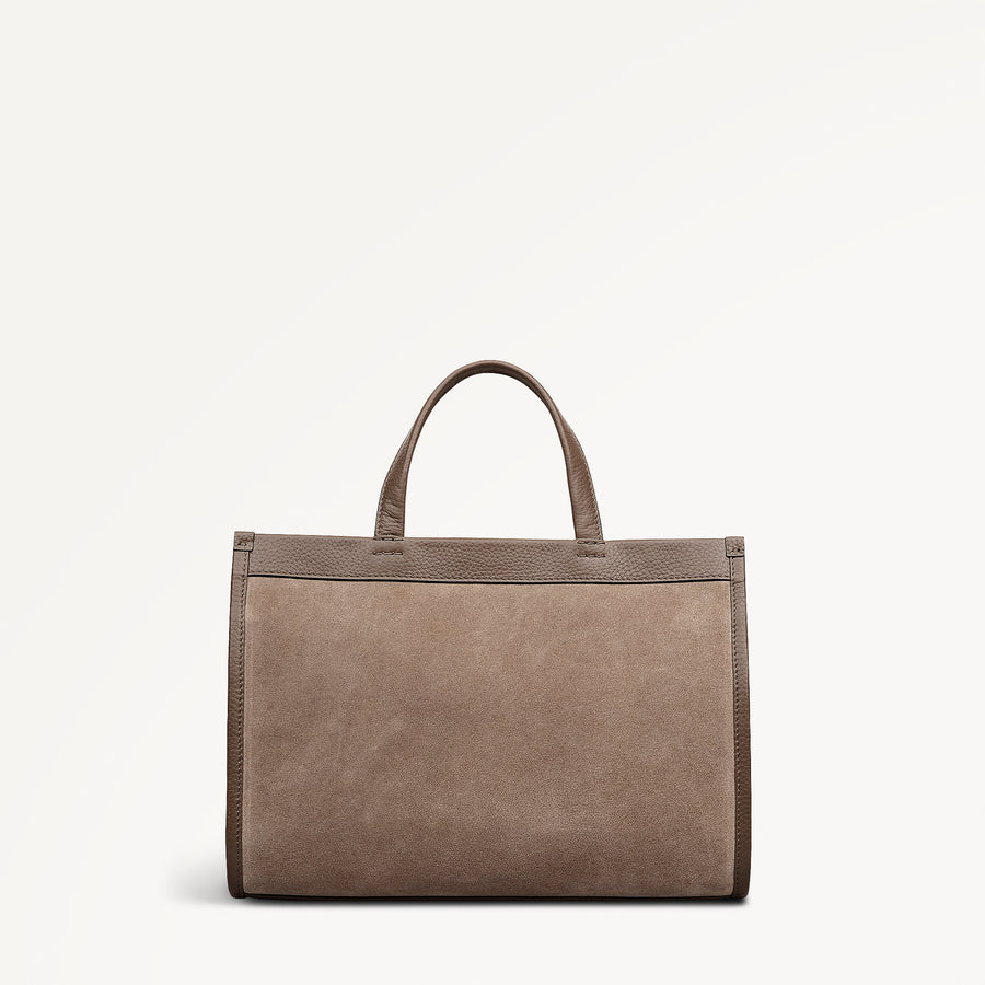 Alba Place - Suede Small Ziptop Grab Coffee - 113405