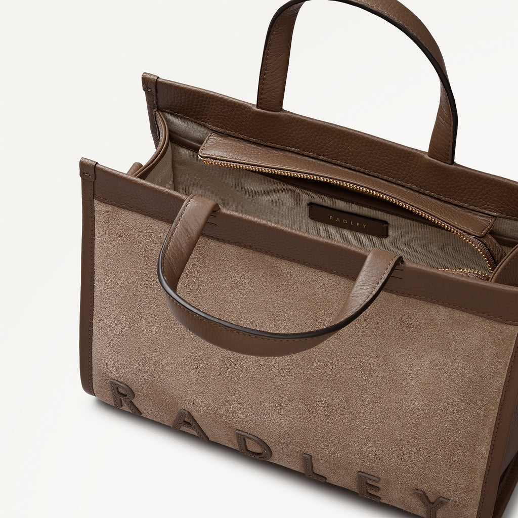 Alba Place - Suede Small Ziptop Grab Coffee - 113405