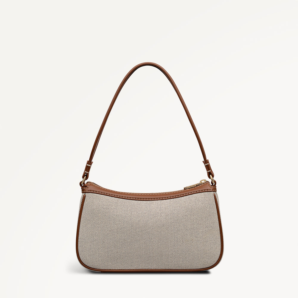 Albany Avenue - Canvas Medium Ziptop Shoulder Natural - 113406