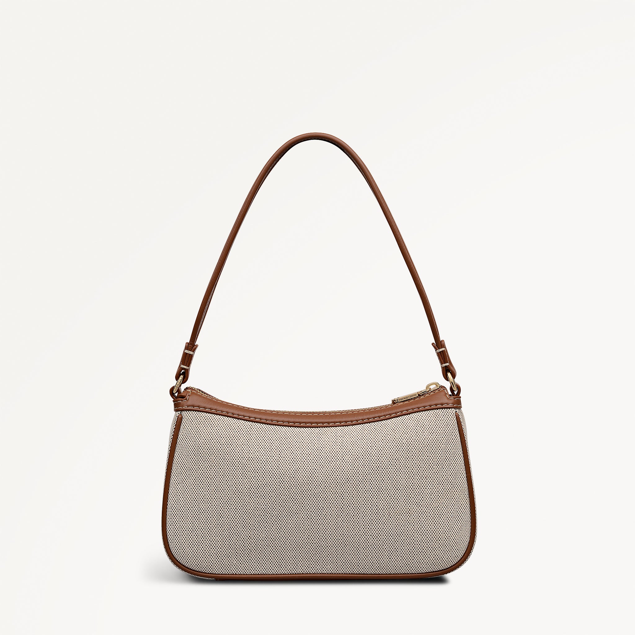 Albany Avenue - Canvas Medium Ziptop Shoulder Natural - 113406