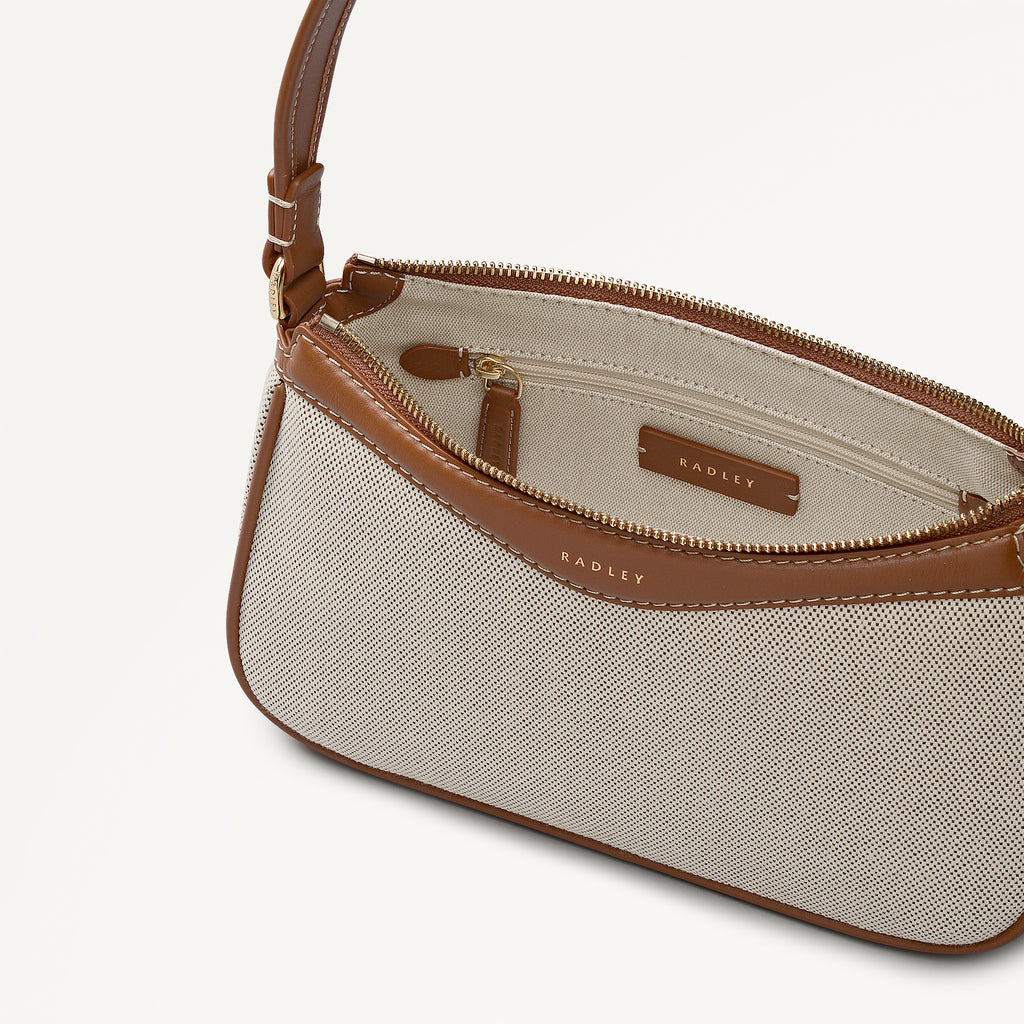 Albany Avenue - Canvas Medium Ziptop Shoulder Natural - 113406