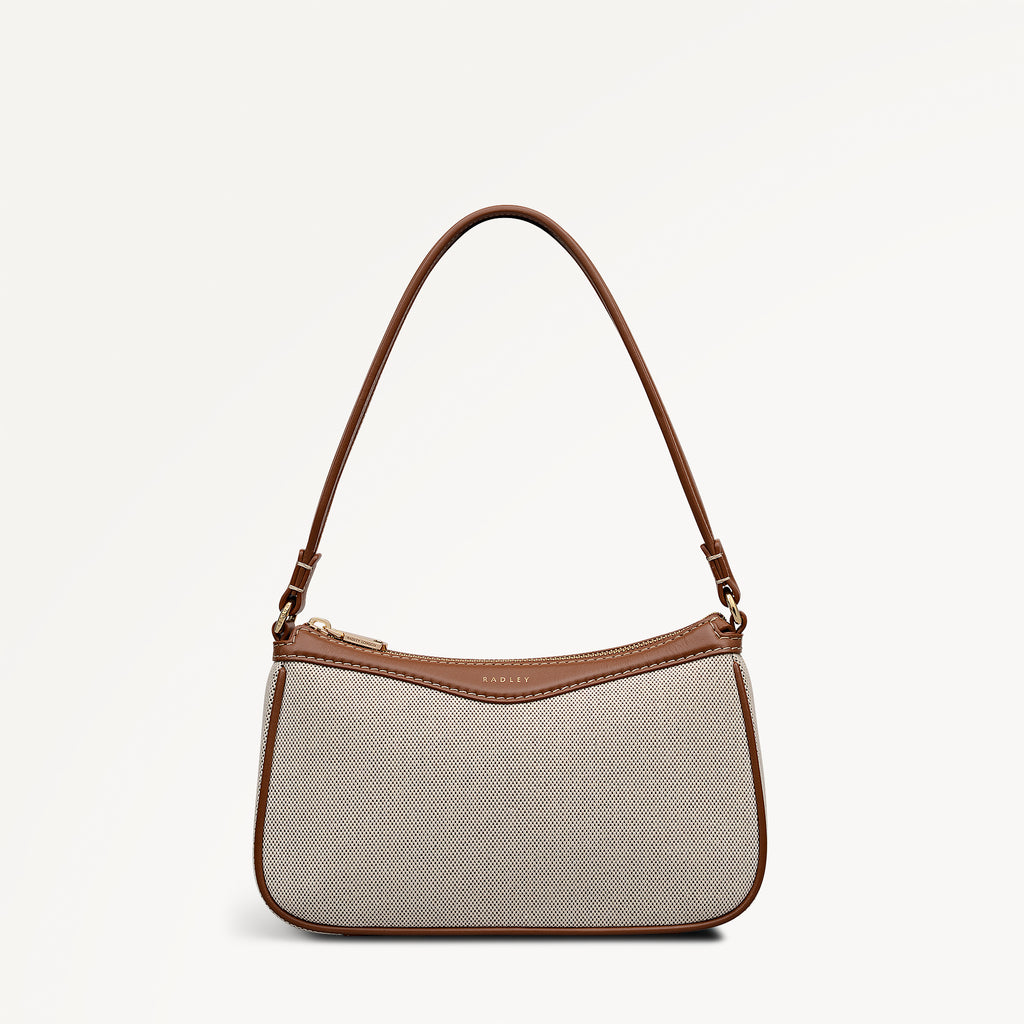 Albany Avenue - Canvas Medium Ziptop Shoulder Natural - 113406