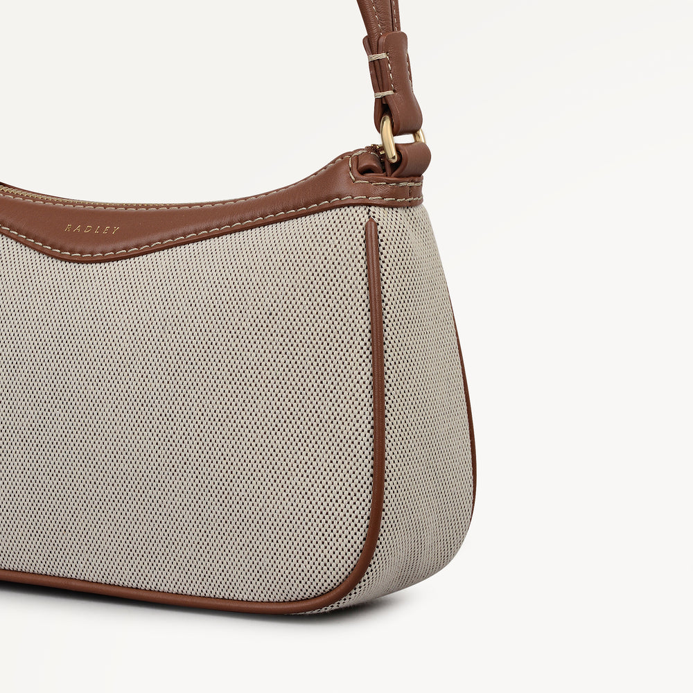 Albany Avenue - Canvas Medium Ziptop Shoulder Natural - 113406
