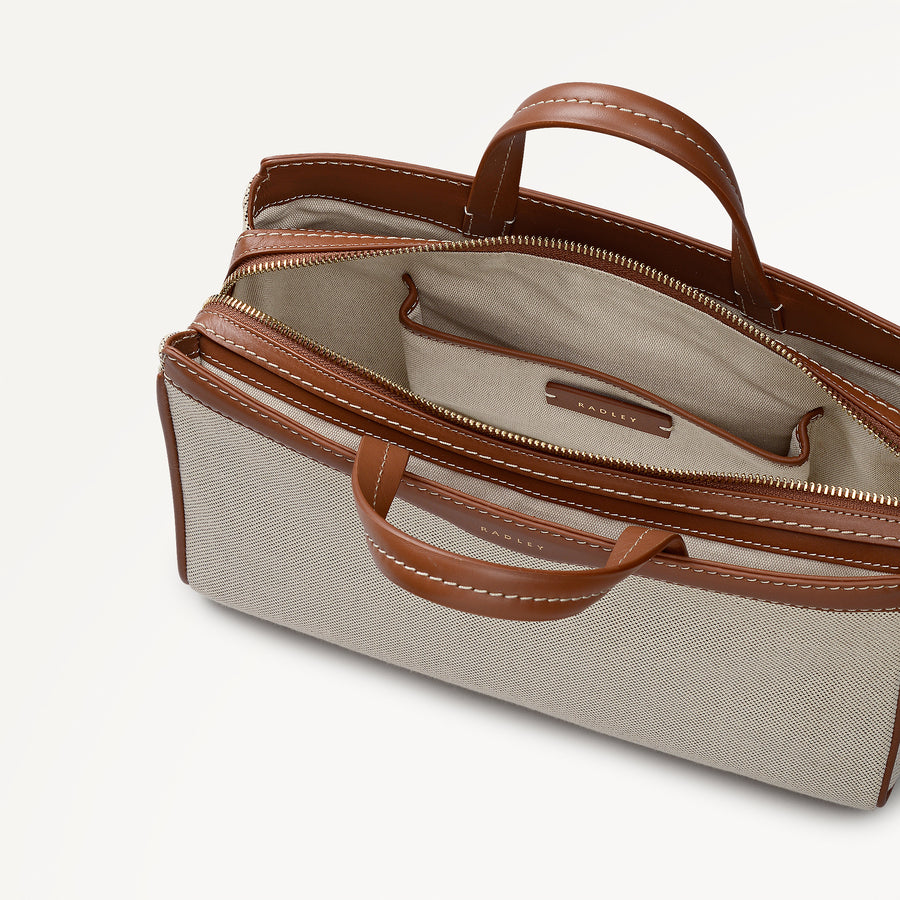 Albany Avenue - Canvas Medium Ziptop Grab Natural - 113407