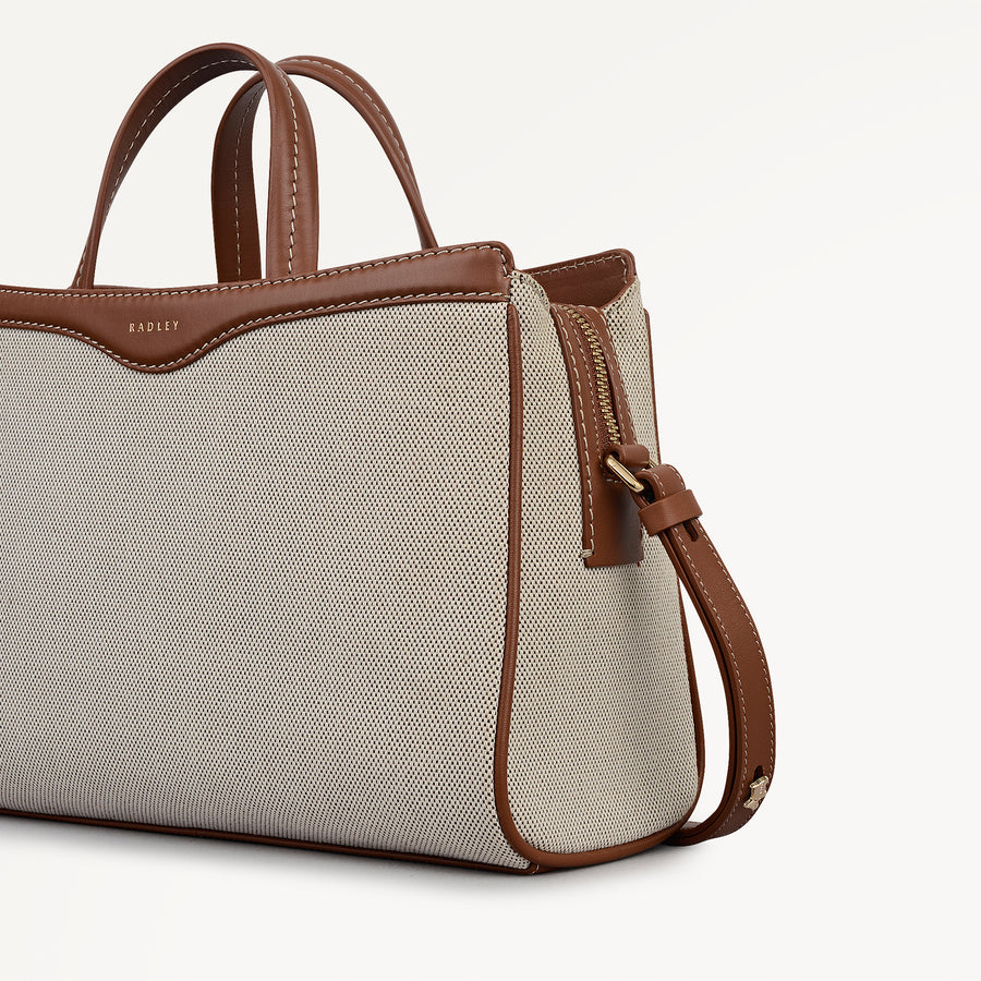 Albany Avenue - Canvas Medium Ziptop Grab Natural - 113407