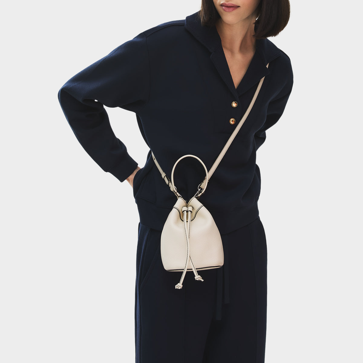 Albany Avenue Mini Drawstring Cross Body Salt - 113408