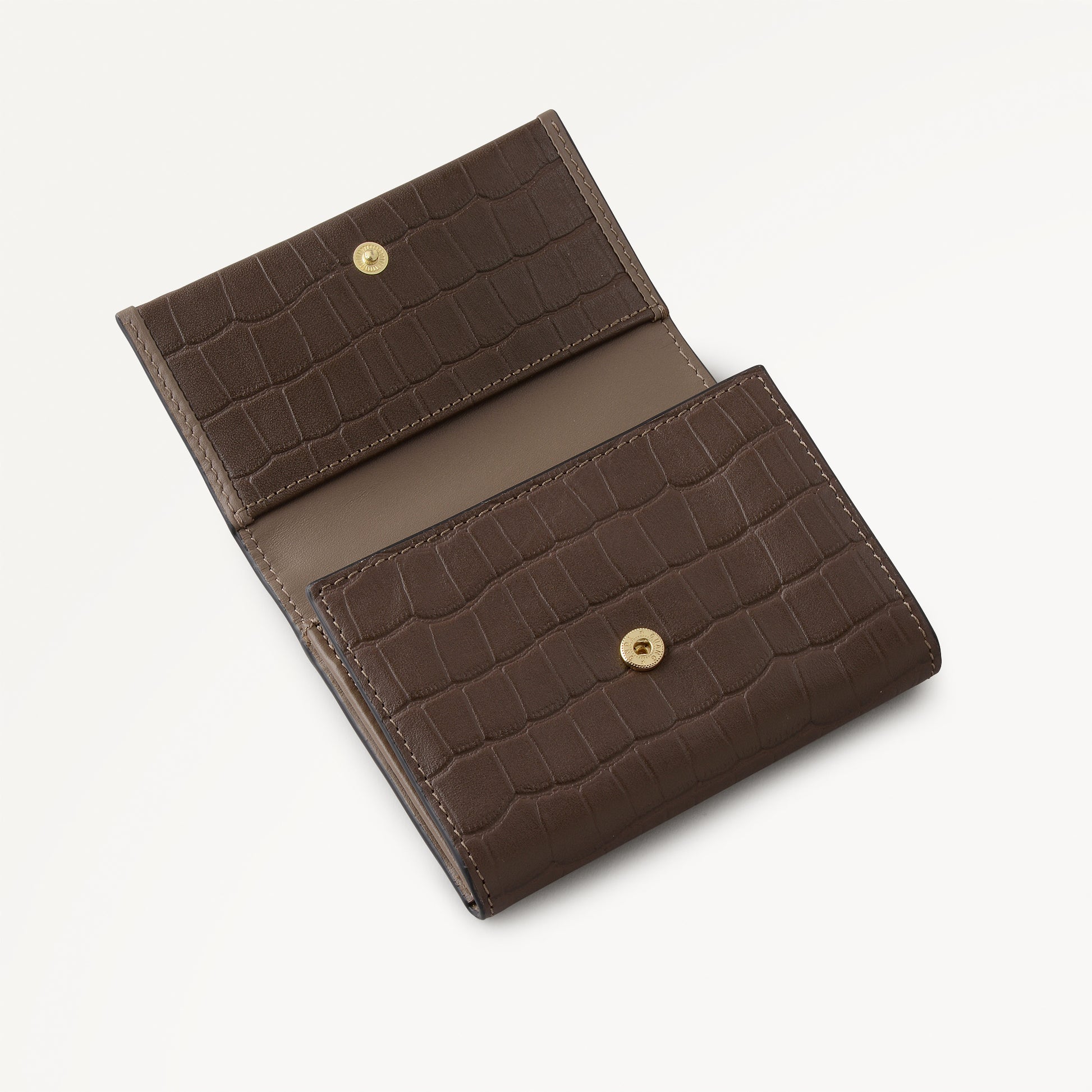 Alba Place - Faux Croc Medium Flapover Purse Coffee - 113419