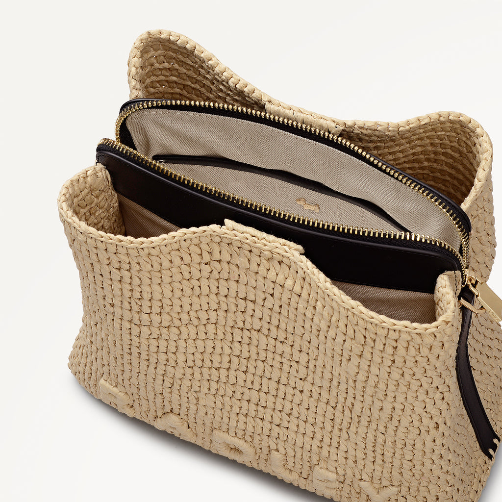 Dukes Place - Raffia Medium Compartment Cross Body Natural - 113448