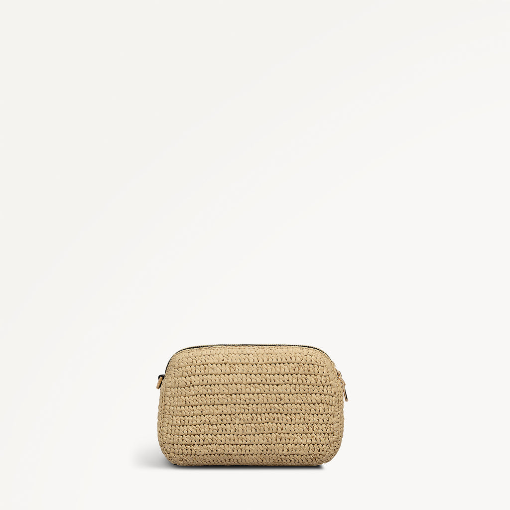 Dukes Place - Raffia Medium Ziptop Cross Body Natural - 113449