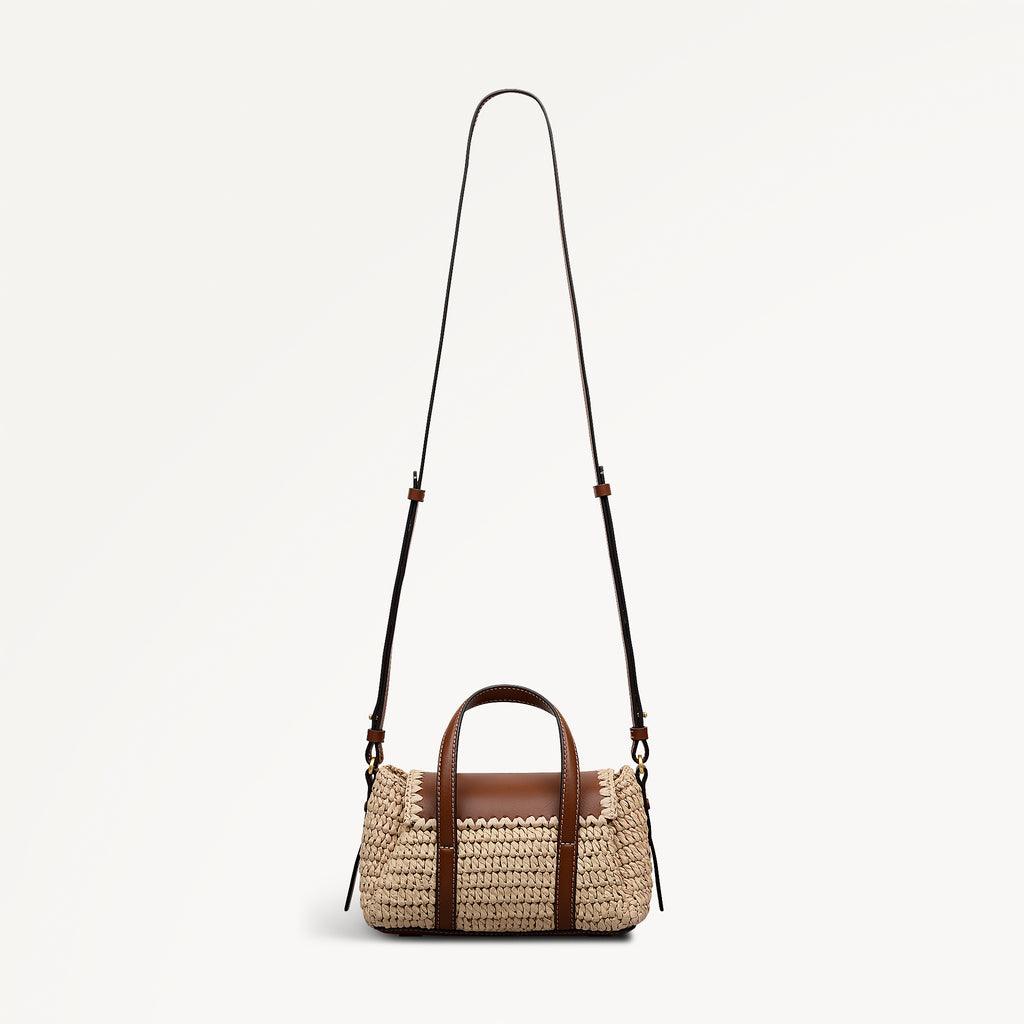 The Chancery - Raffia Small Flapover Grab Natural - 113457