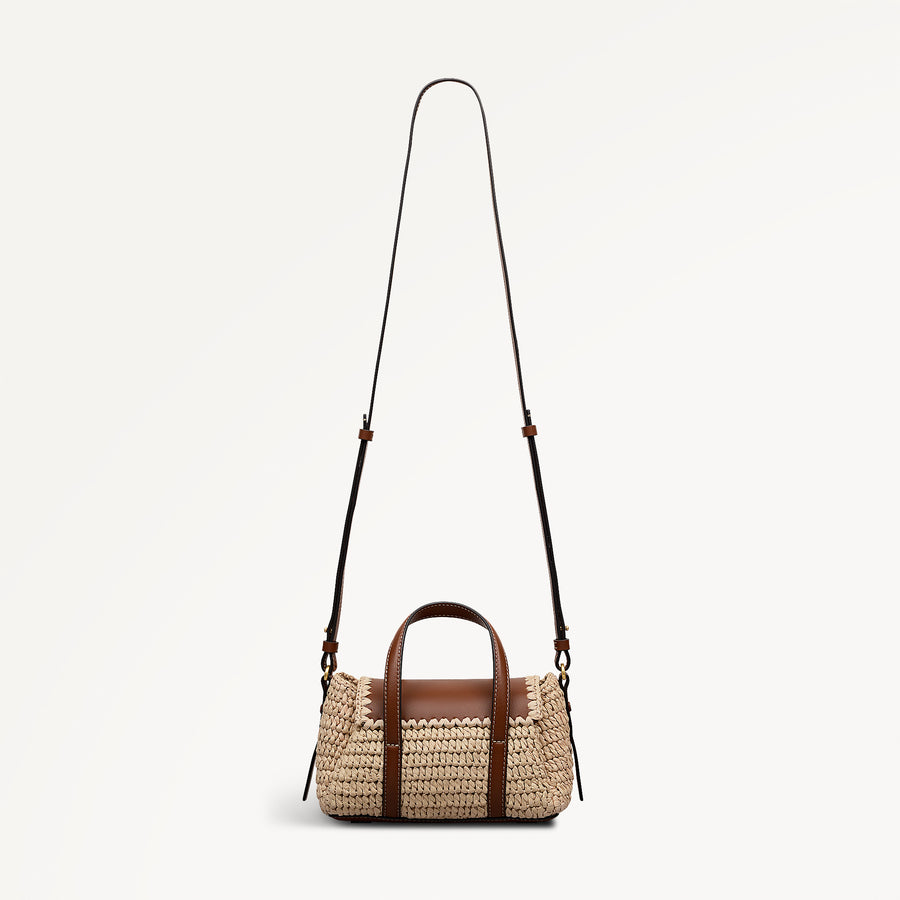 The Chancery - Raffia Small Flapover Grab Natural - 113457