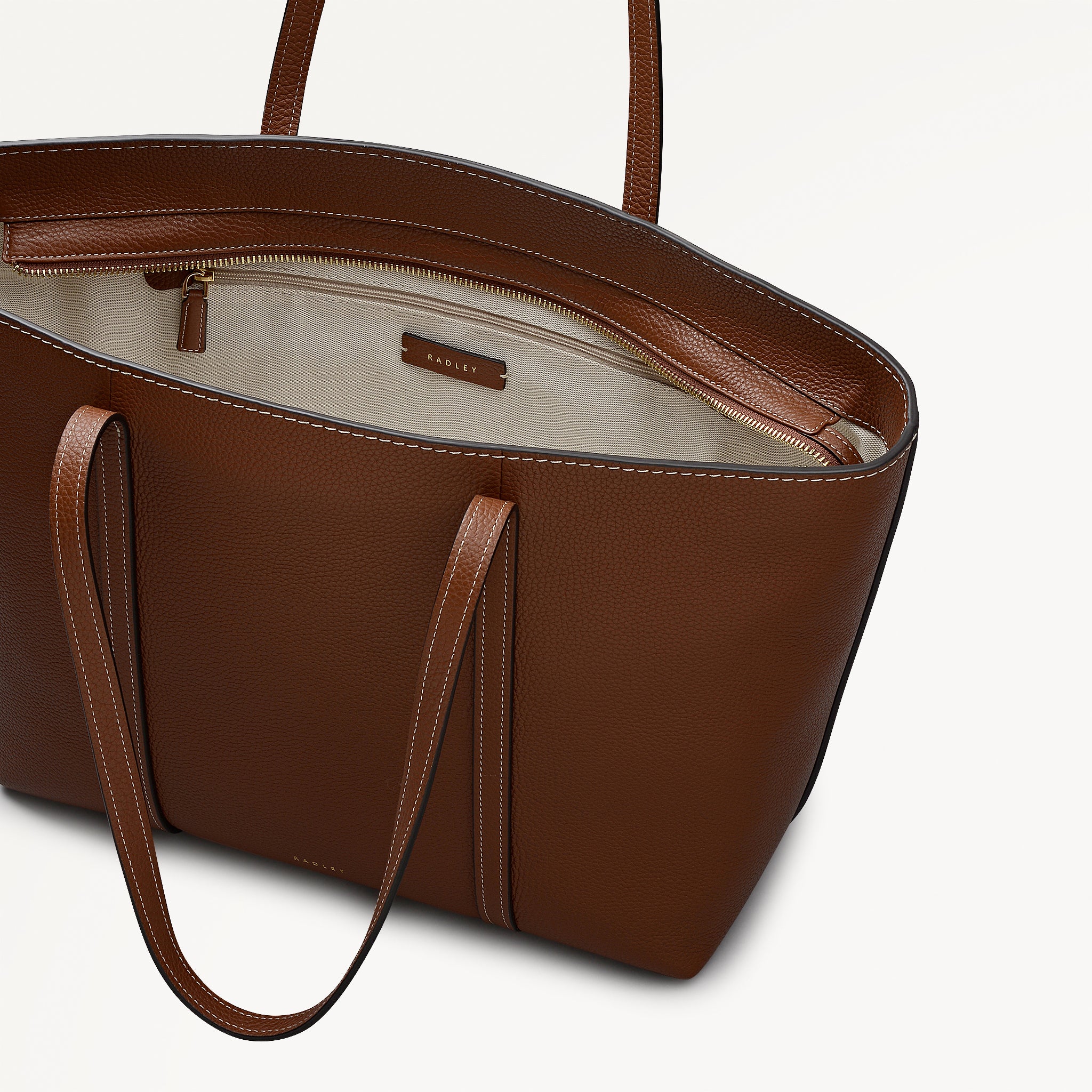 THE WEEKLY LARGE OPEN TOP TOTE COGNAC