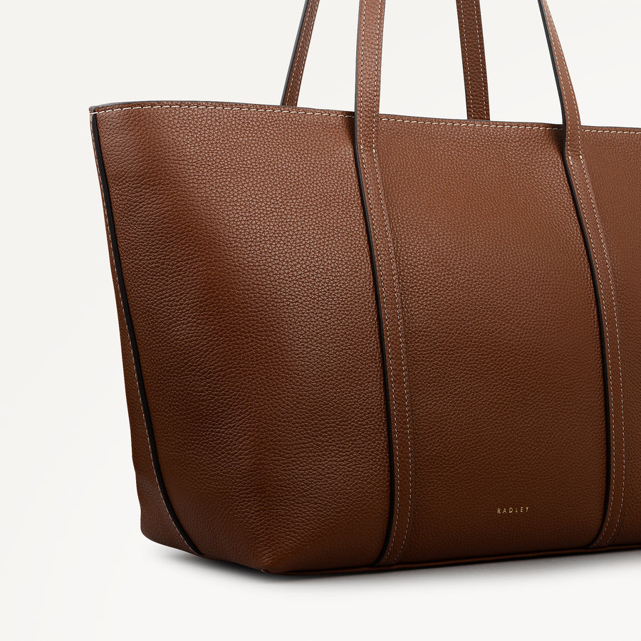 THE WEEKLY LARGE OPEN TOP TOTE COGNAC