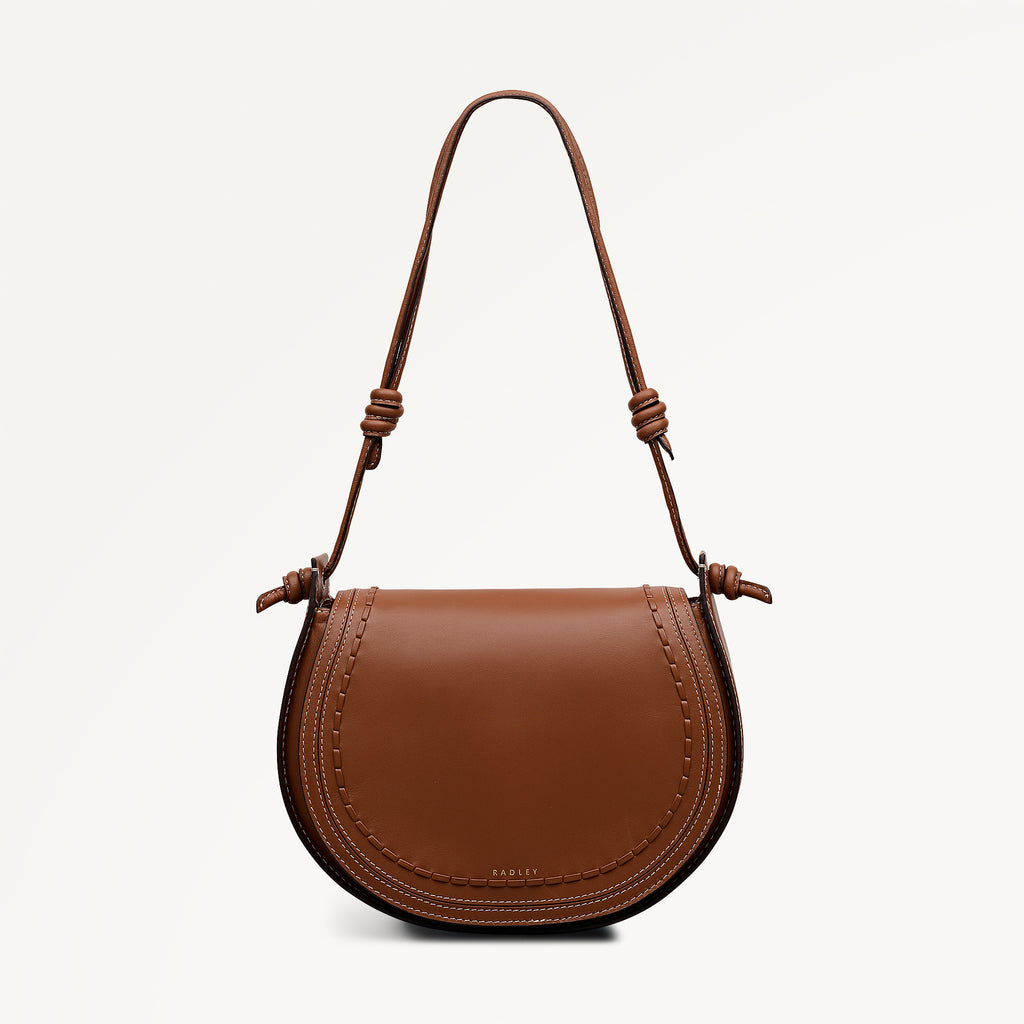 The Camden Medium Flapover Shoulder Cognac - 113467