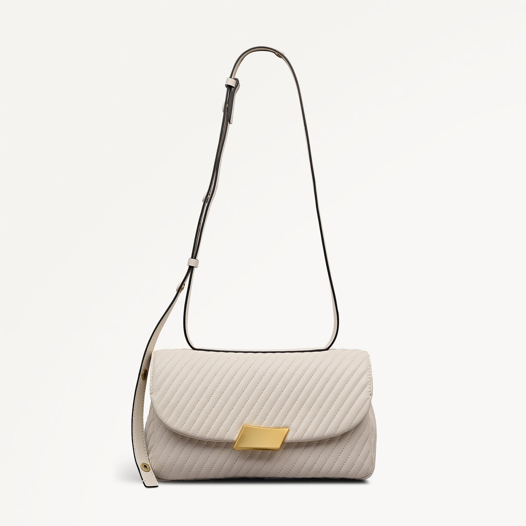 The Belsize - Quilt Medium Flapover Cross Body Salt - 113473
