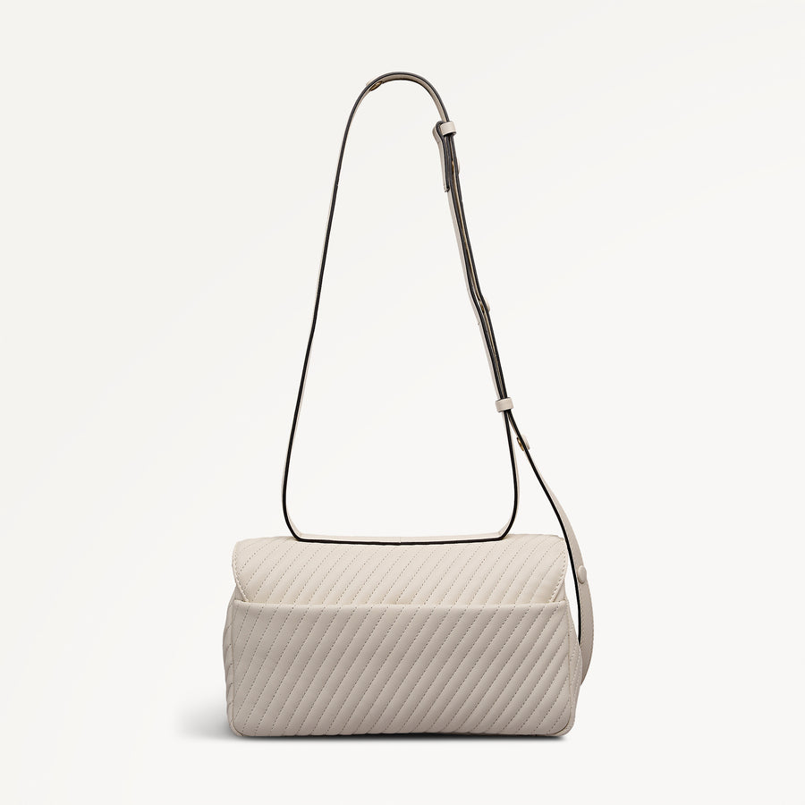 The Belsize - Quilt Medium Flapover Cross Body Salt - 113473