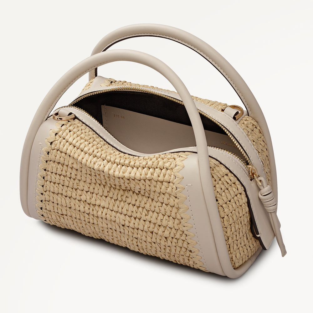 The Golborne - Raffia Small Ziptop Grab Natural - 113476