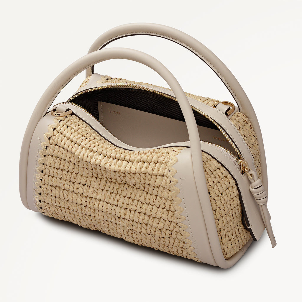 The Golborne - Raffia Small Ziptop Grab Natural - 113476