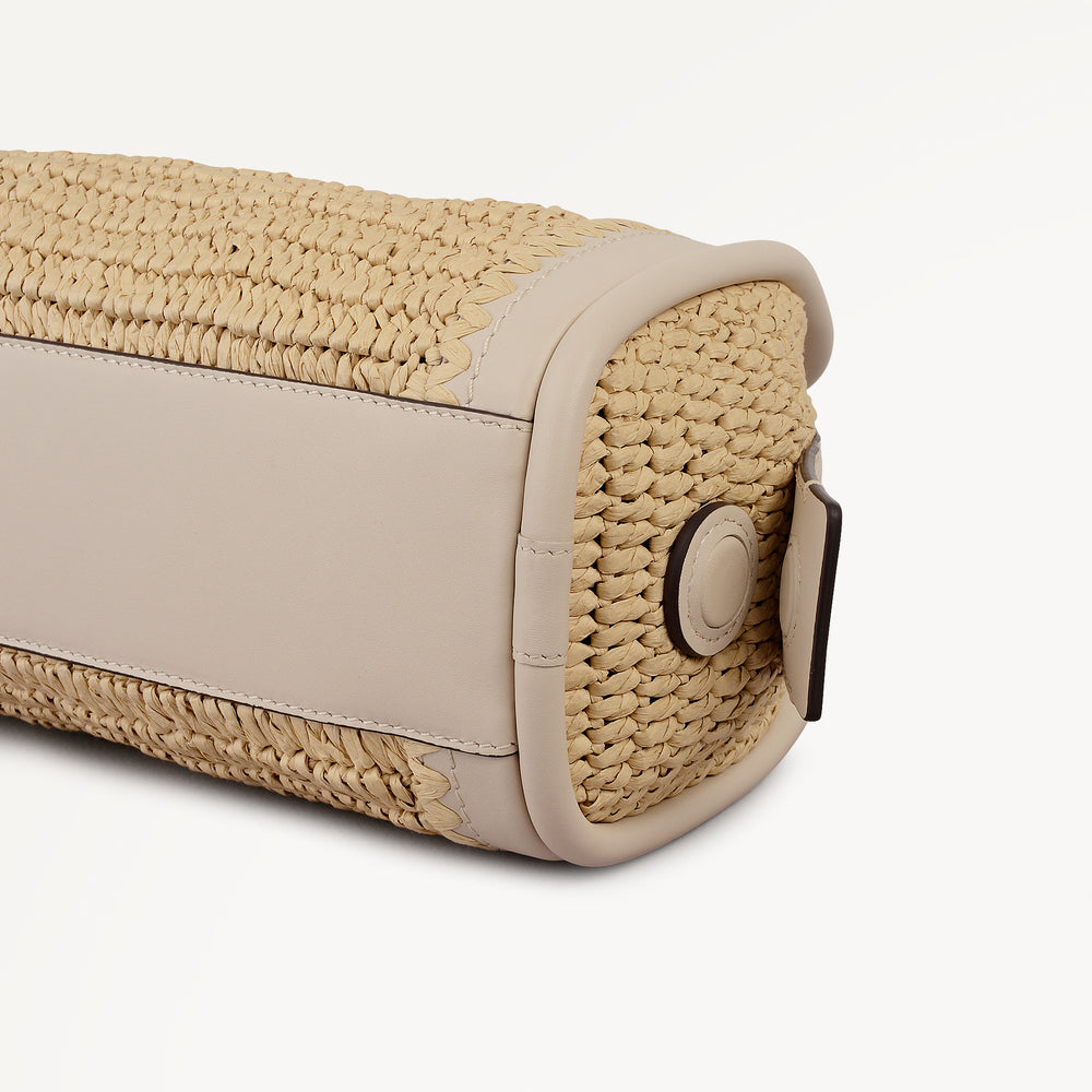 The Golborne - Raffia Small Ziptop Grab Natural - 113476