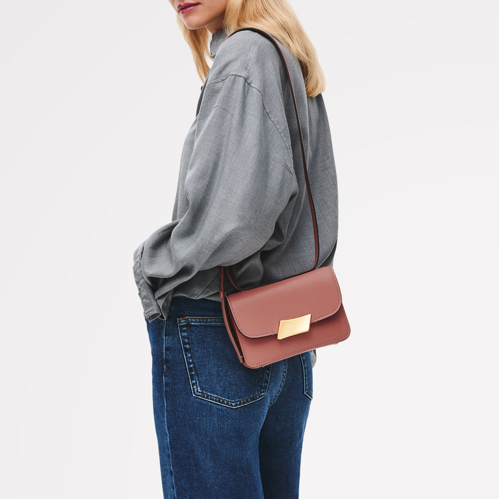 The Belsize Mini Flapover Cross Body Carnation - 113478