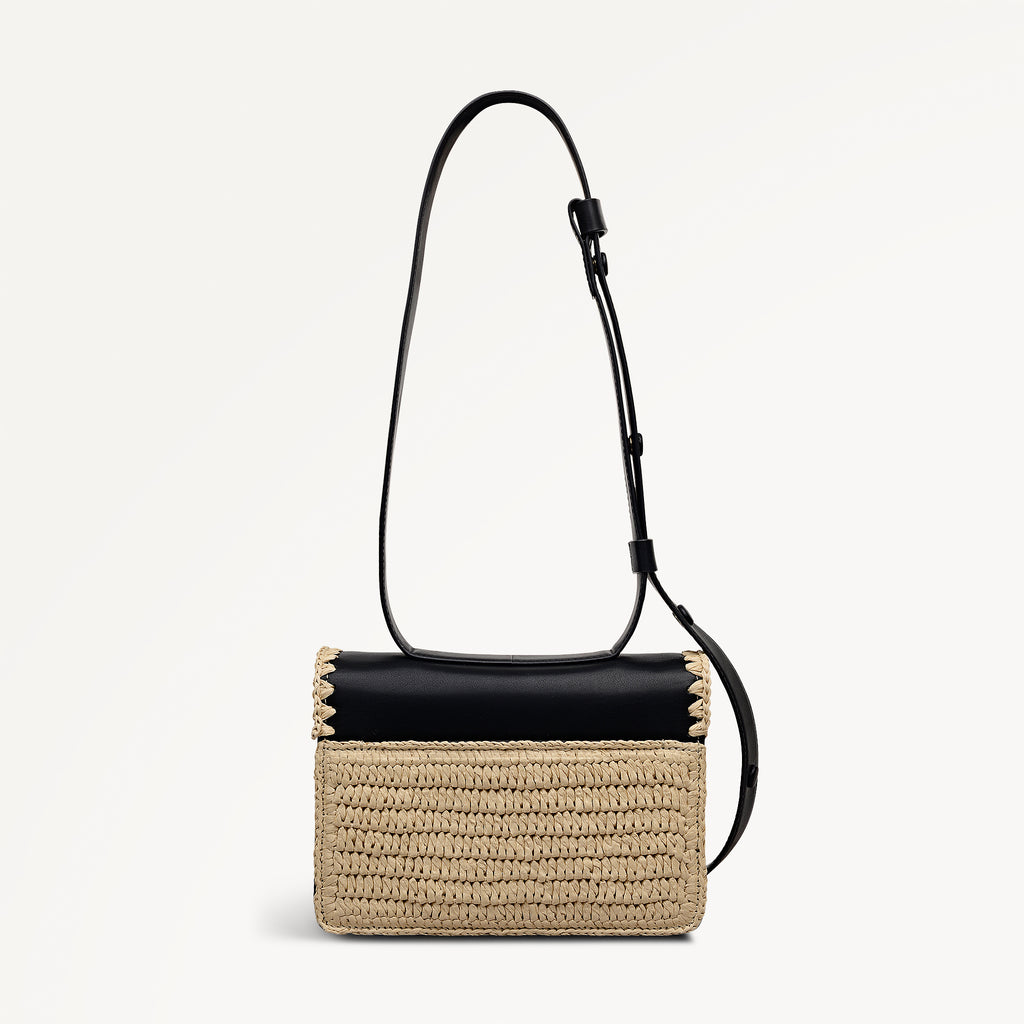 The Belsize - Raffia Small Flapover Cross Body Natural - 113482