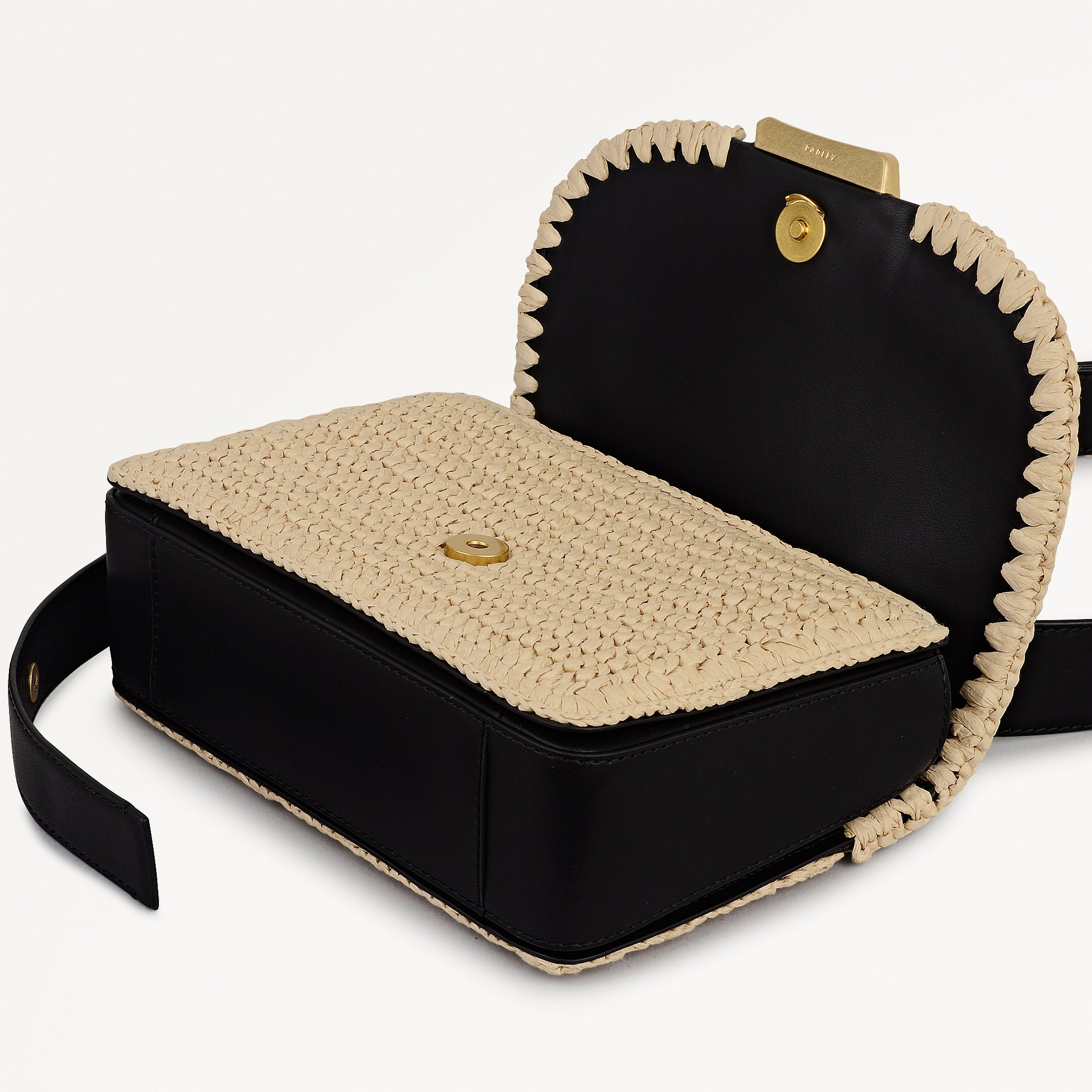 The Belsize - Raffia Small Flapover Cross Body Natural - 113482