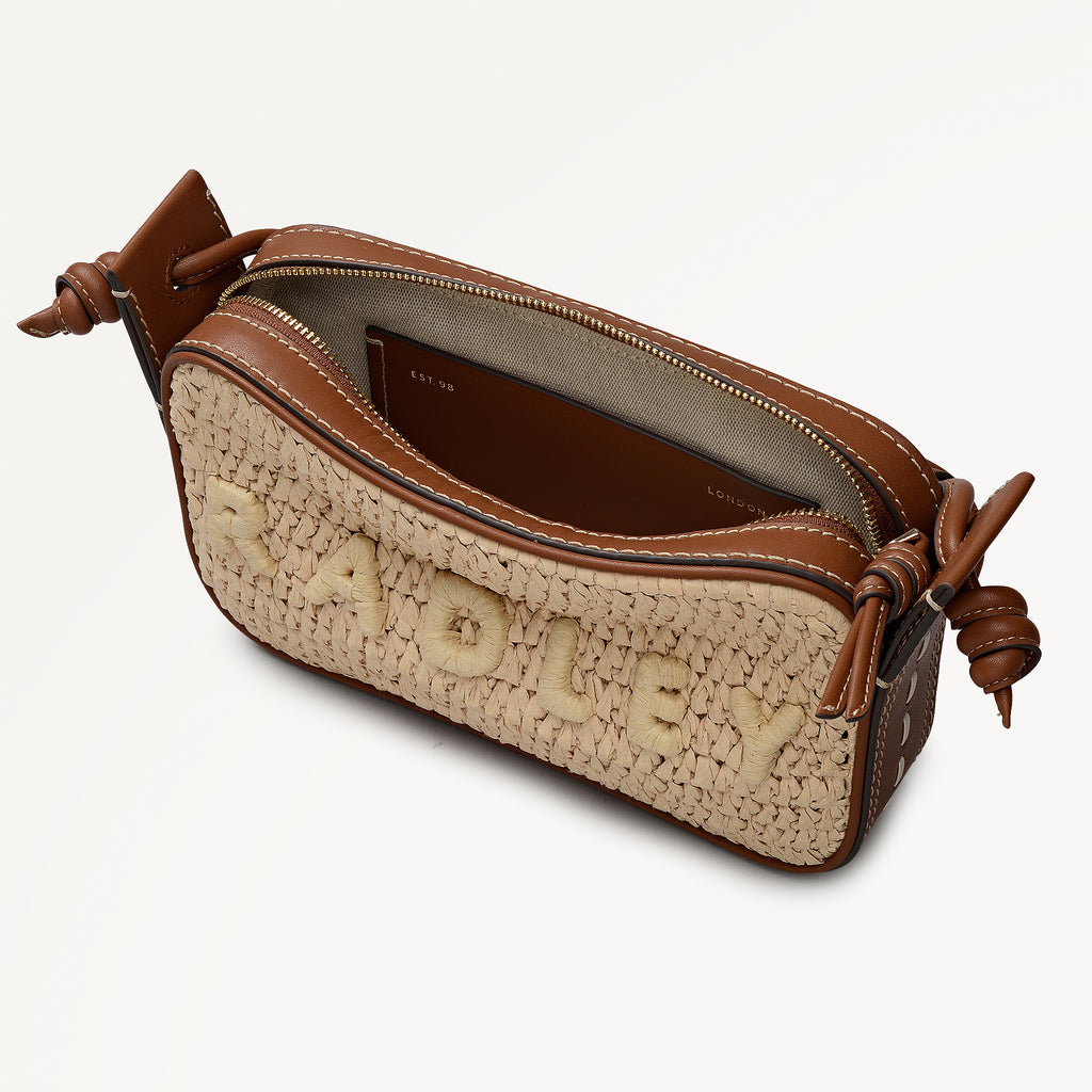 The Camden - Raffia Small Ziptop Shoulder Natural - 113486