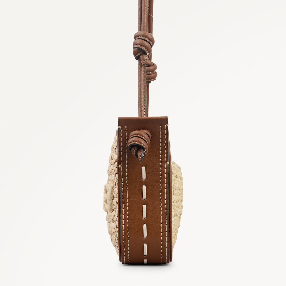 The Camden - Raffia Small Ziptop Shoulder Natural - 113486