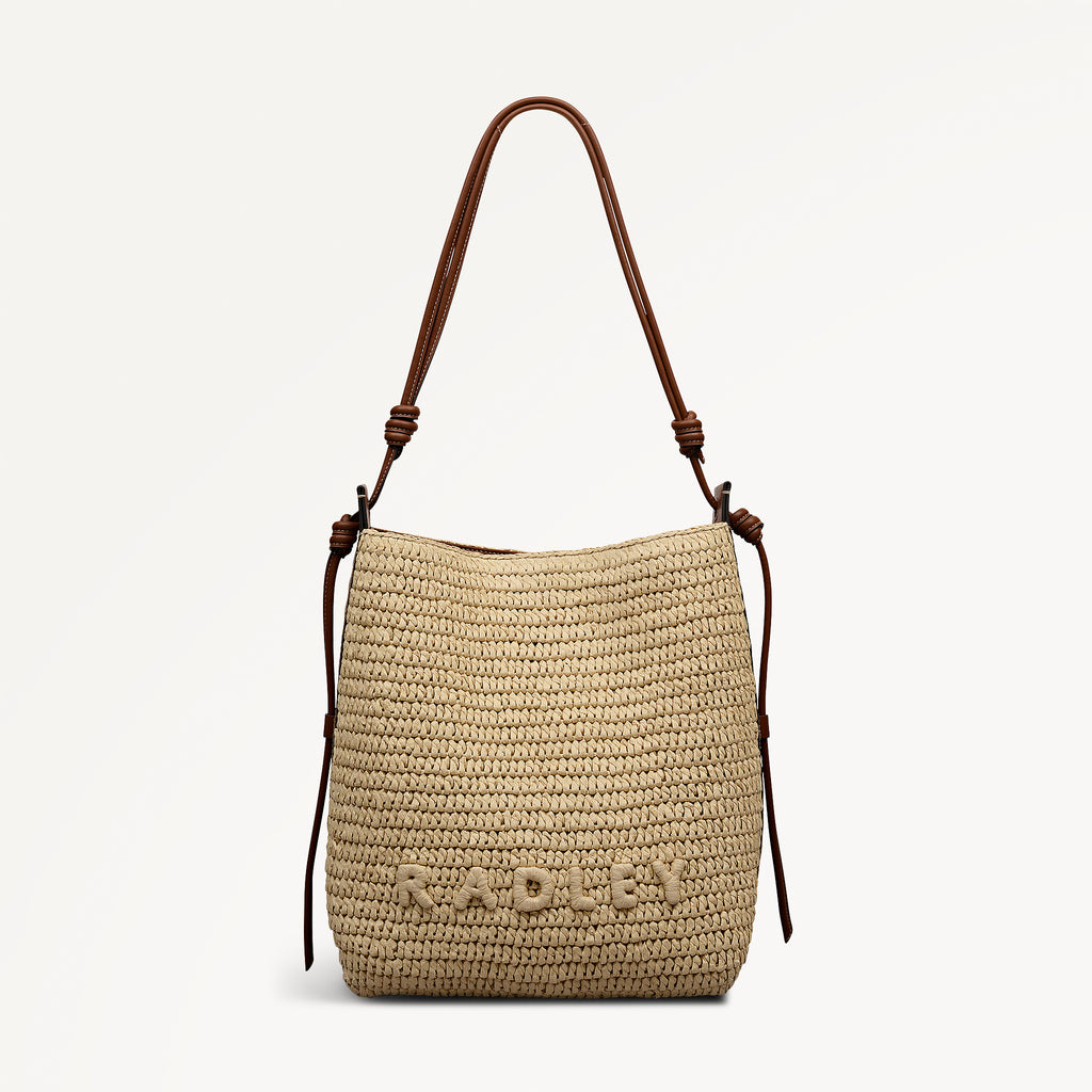The Camden - Raffia Medium Open Top Shoulder Natural - 113487