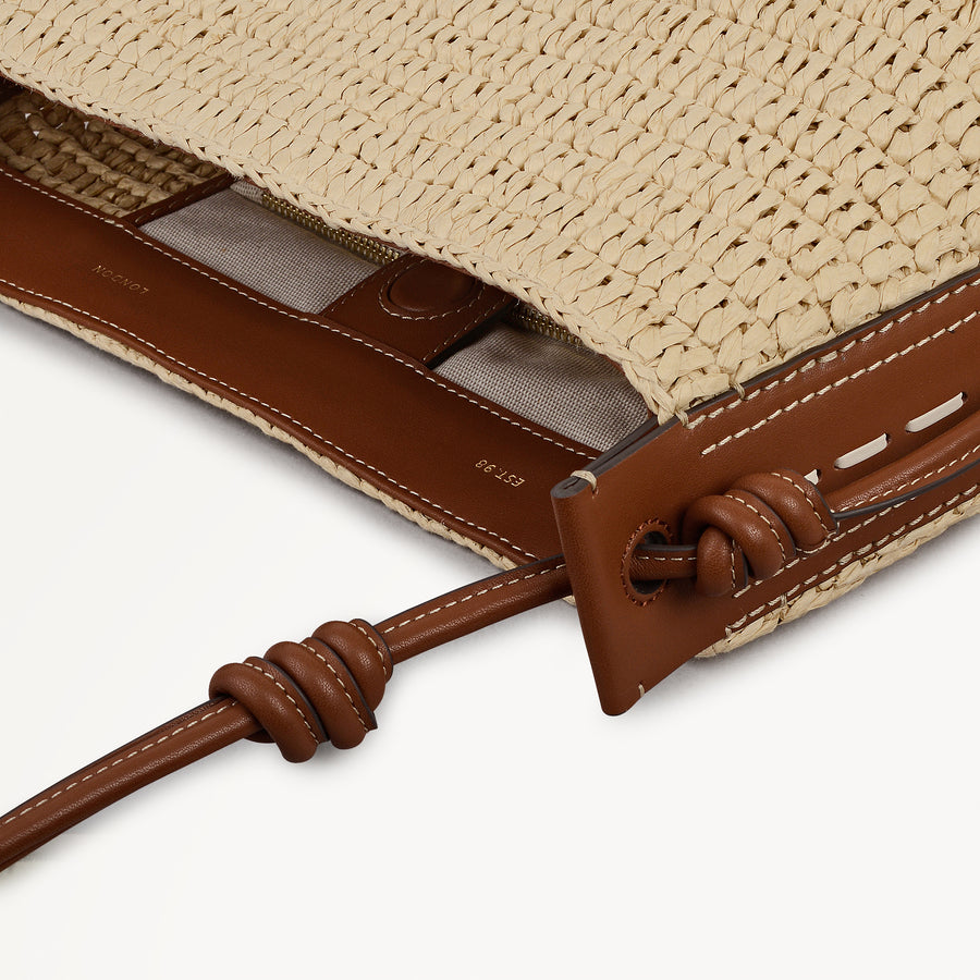 The Camden - Raffia Medium Open Top Shoulder Natural - 113487