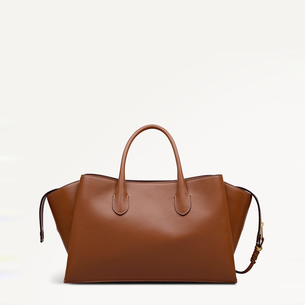 The Romilly Large Ziptop Grab Cognac - 113488