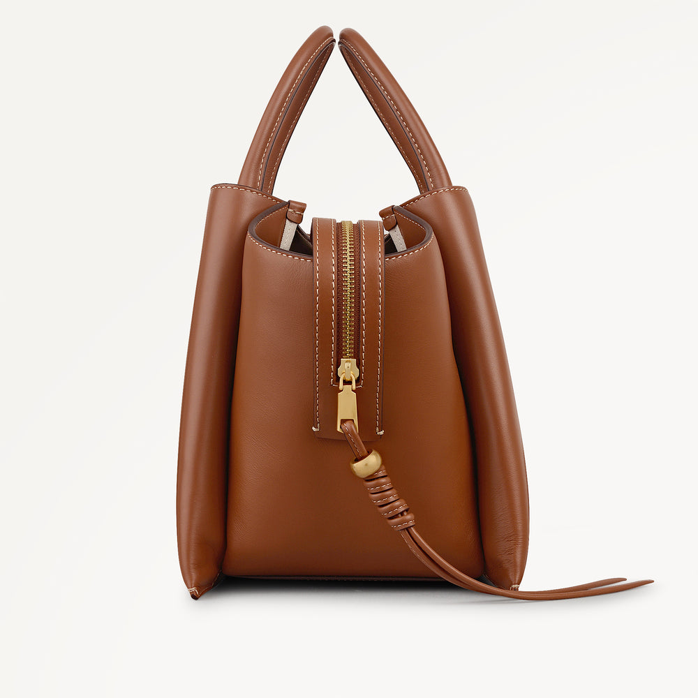 The Romilly Large Ziptop Grab Cognac - 113488