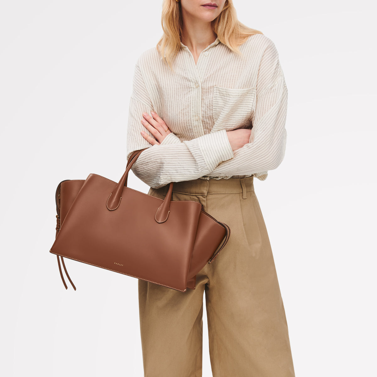 Cognac Large Ziptop Grab Bag | The Romilly SS26 | Radley London