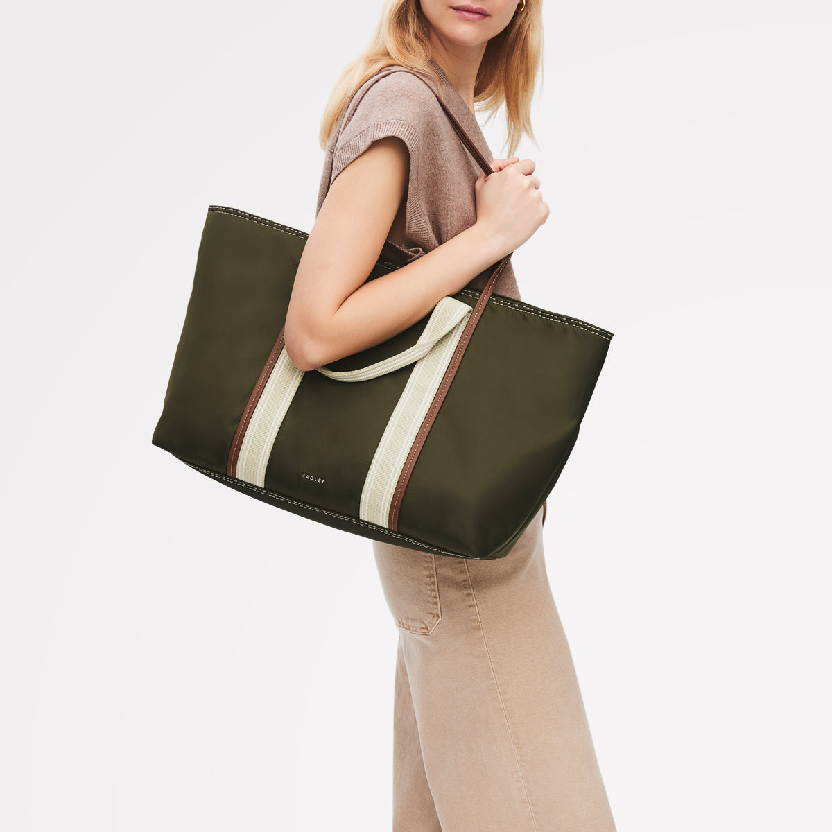 Halley Row Large Ziptop Tote Olive - 113491