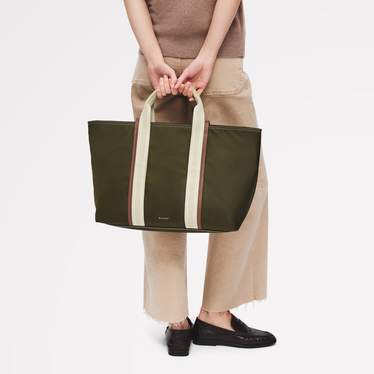 Olive Green Large Ziptop Tote Bag | Halley Row SS26 | Radley London