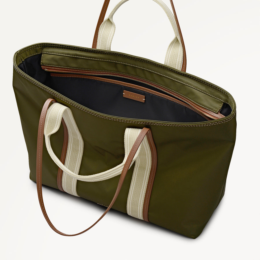 Halley Row Large Ziptop Tote Olive - 113491