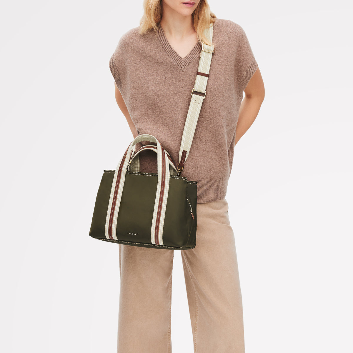 ♡HOOPEY♡  Olive Green Medium Ziptop Grab Bag | Halley Row SS26 | Radley London