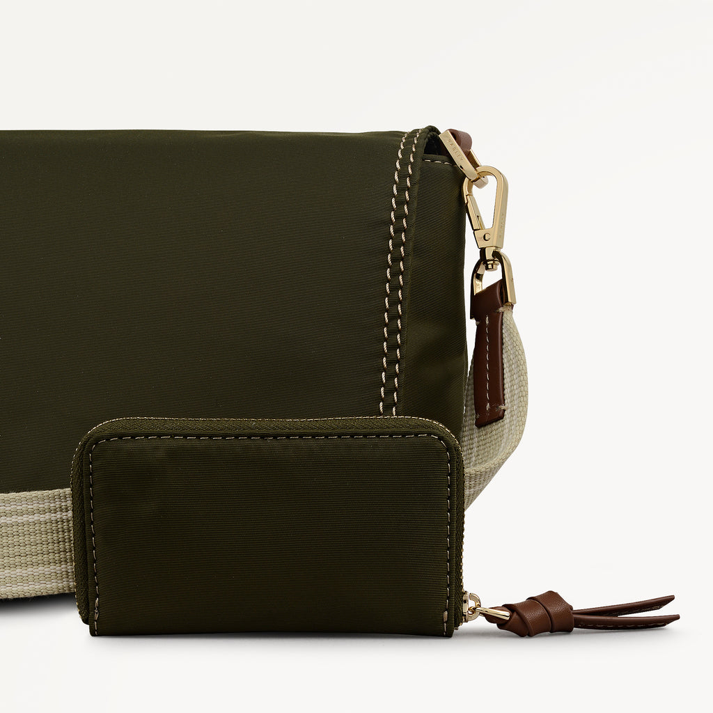 Halley Row Medium Flapover Cross Body Olive - 113493