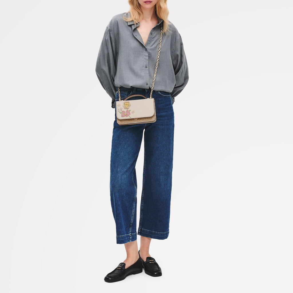 Spring Blooms Medium Flapover Cross Body Salt - 113503