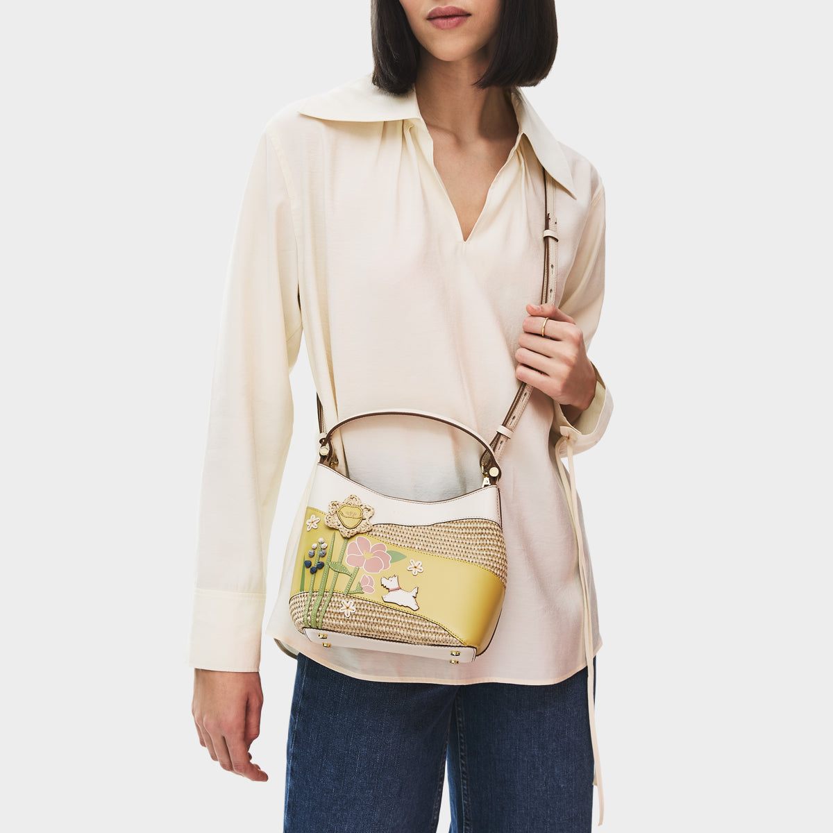 Spring Blooms Small Open Top Cross Body Salt - 113504