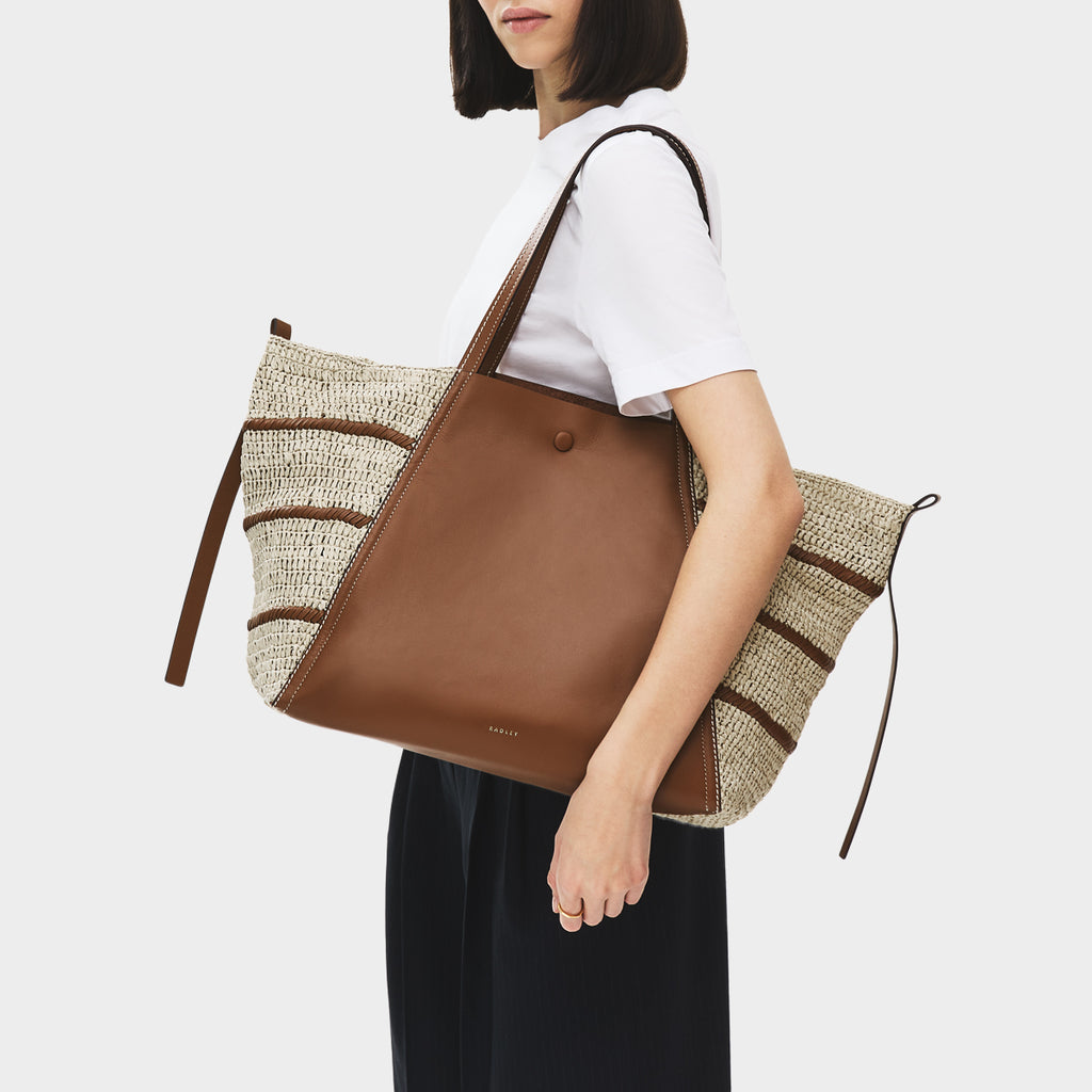 The Delphine - Raffia Extra Large Open Top Tote Natural - 113517