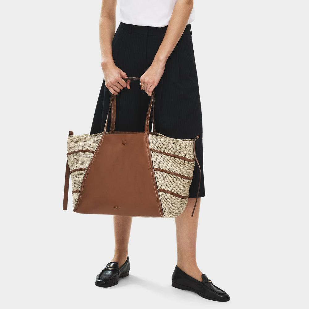 The Delphine - Raffia Extra Large Open Top Tote Natural - 113517